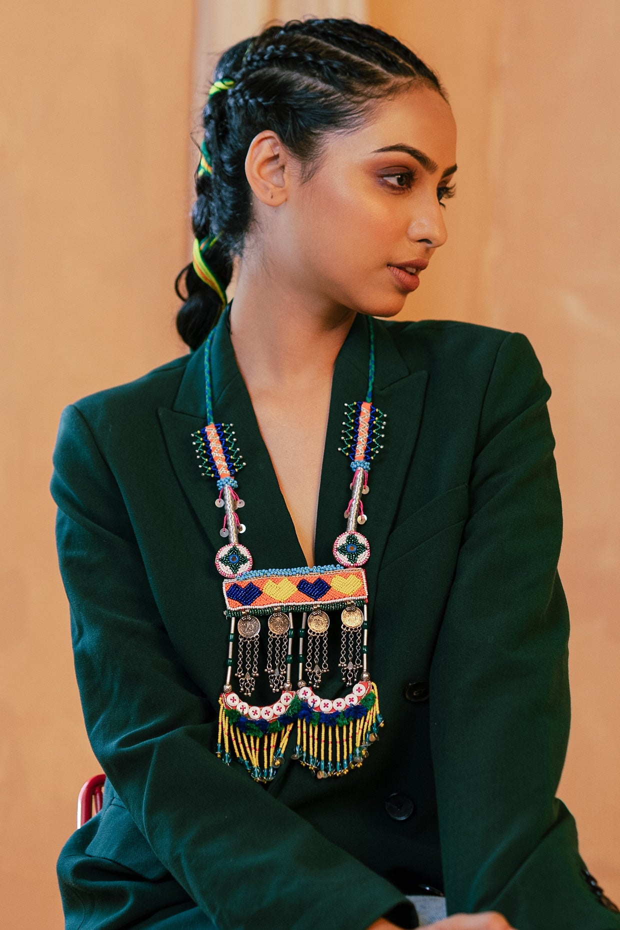 Multi-Colored Beaded Long Necklace