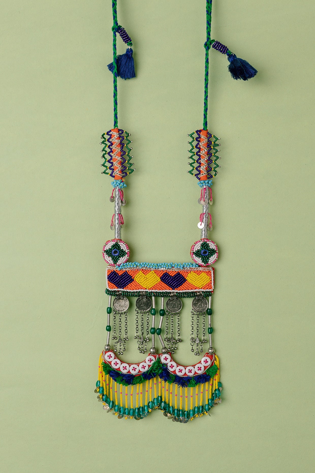 Multi-Colored Beaded Long Necklace