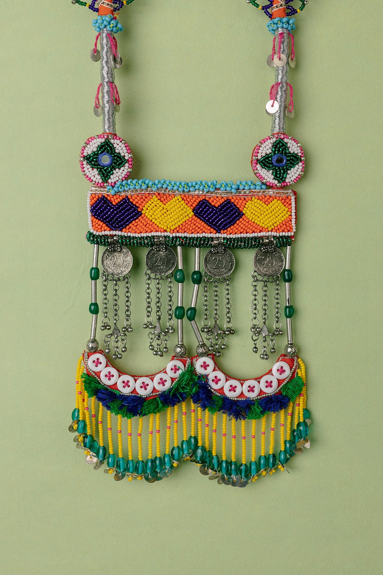 Multi-Colored Beaded Long Necklace