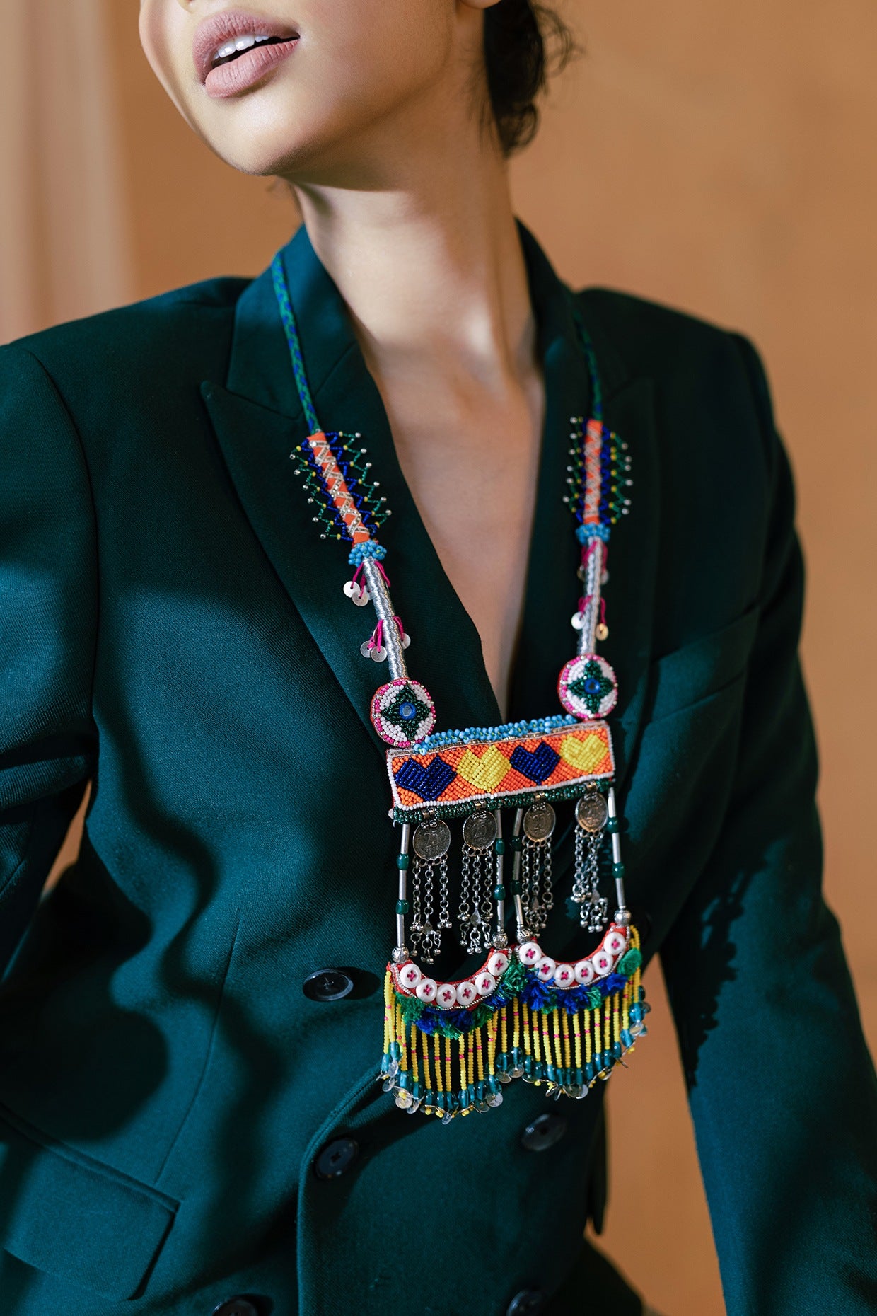 Multi-Colored Beaded Long Necklace