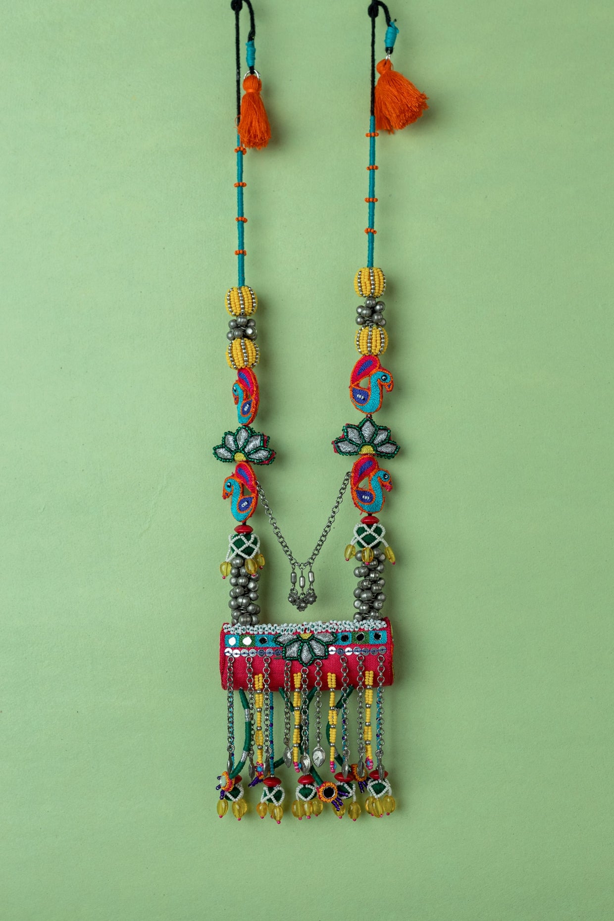 Multi-Colored Beaded Long Necklace