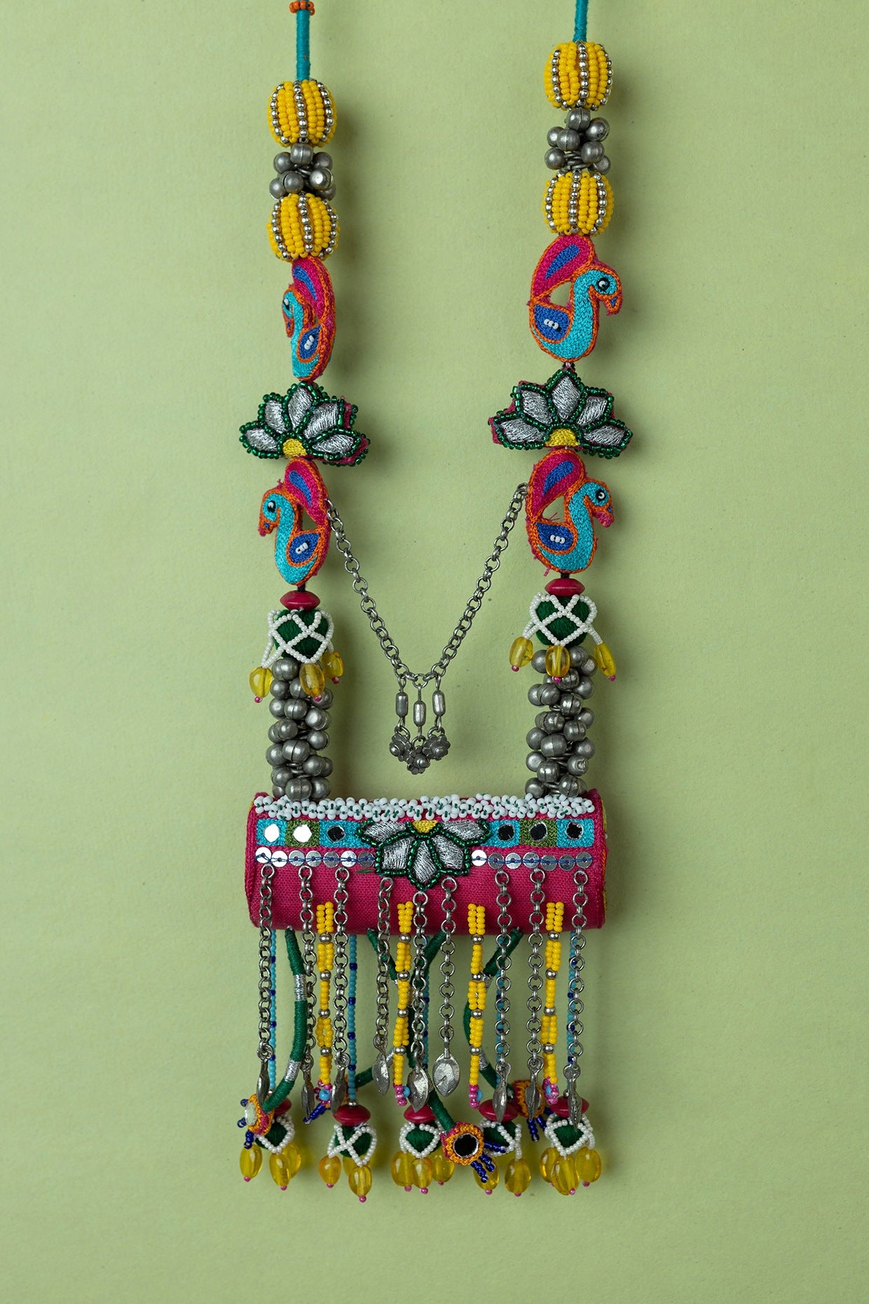 Multi-Colored Beaded Long Necklace