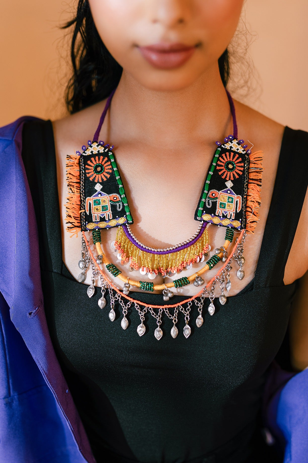 Multi-Colored Beaded Long Necklace