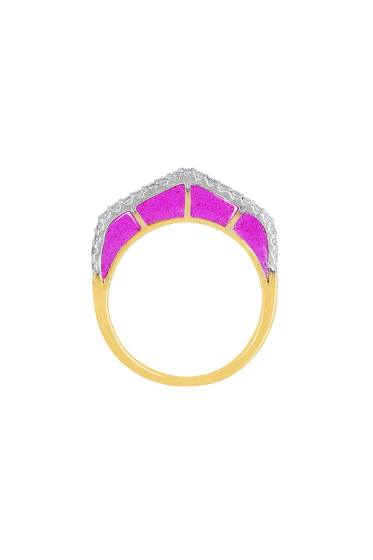 14kt Two-Tone Finish Purple Diamond Ring