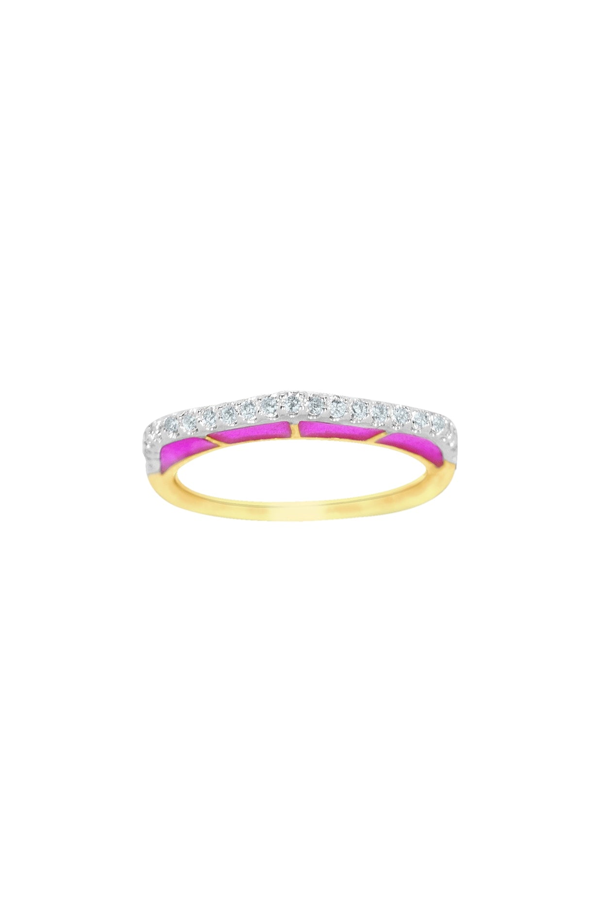 14kt Two-Tone Finish Purple Diamond Ring