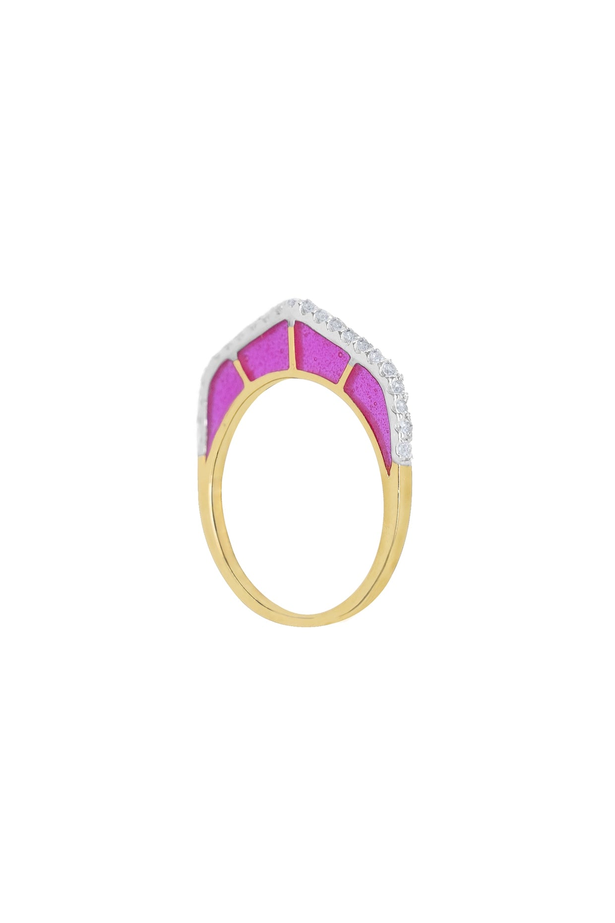 14kt Two-Tone Finish Purple Diamond Ring