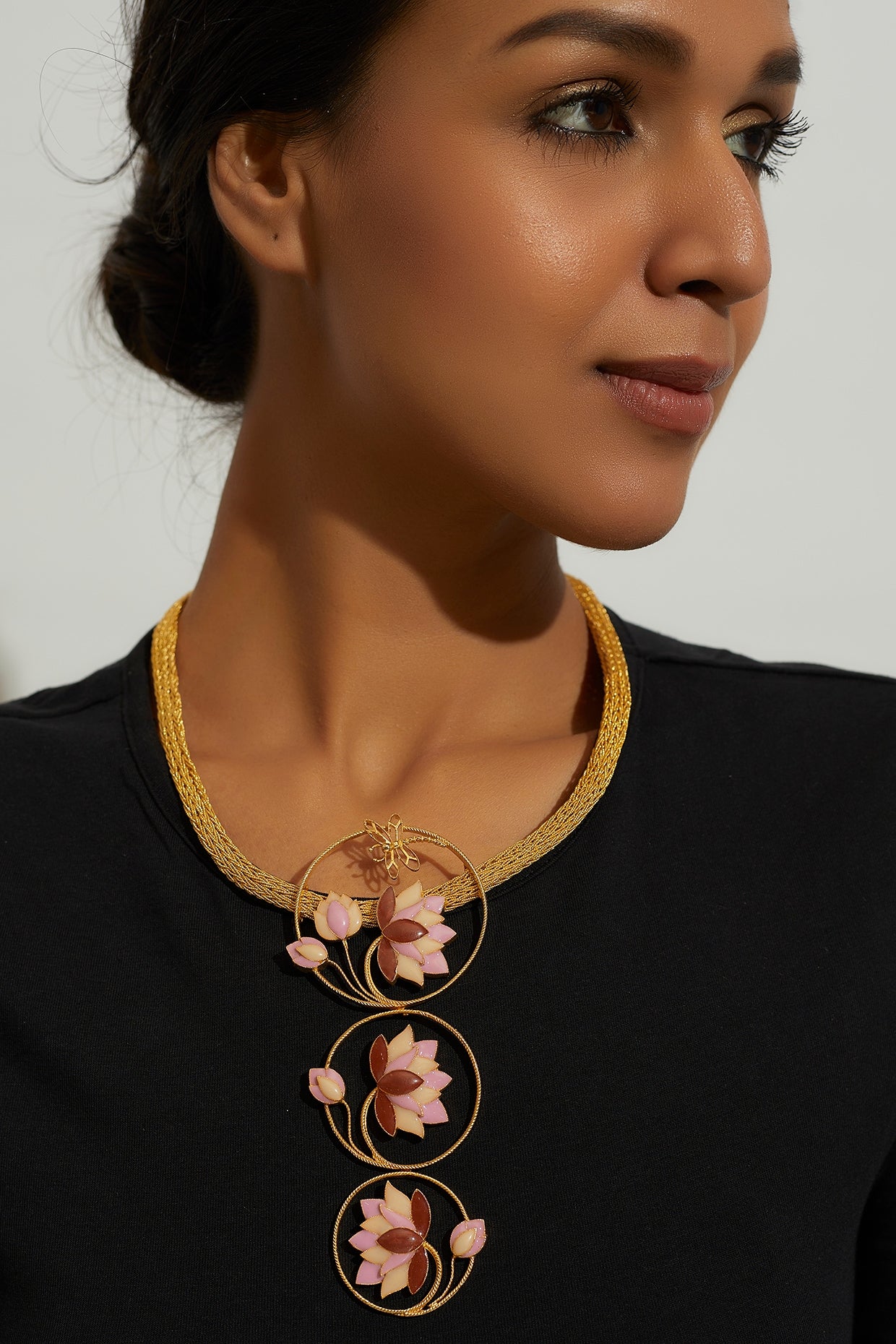 Gold Finish Handcrafted Enamelled Necklace