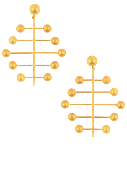 Gold Plated Geometric Design Earrings