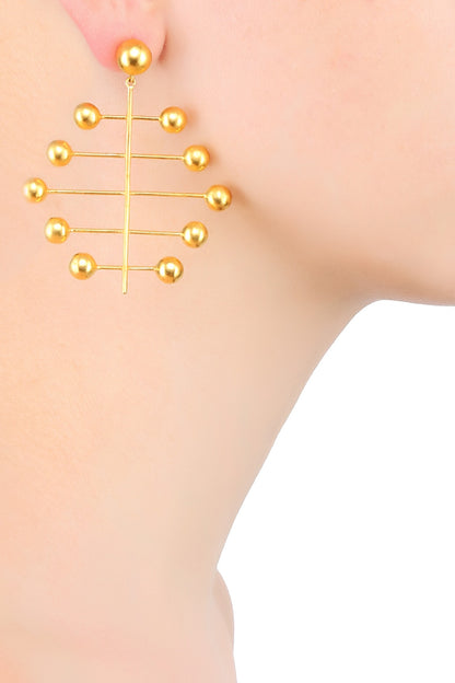 Gold Plated Geometric Design Earrings