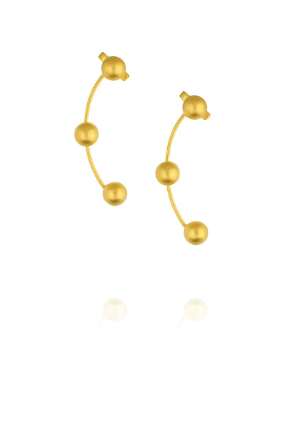 Gold plated ear cuff golden stud earrings