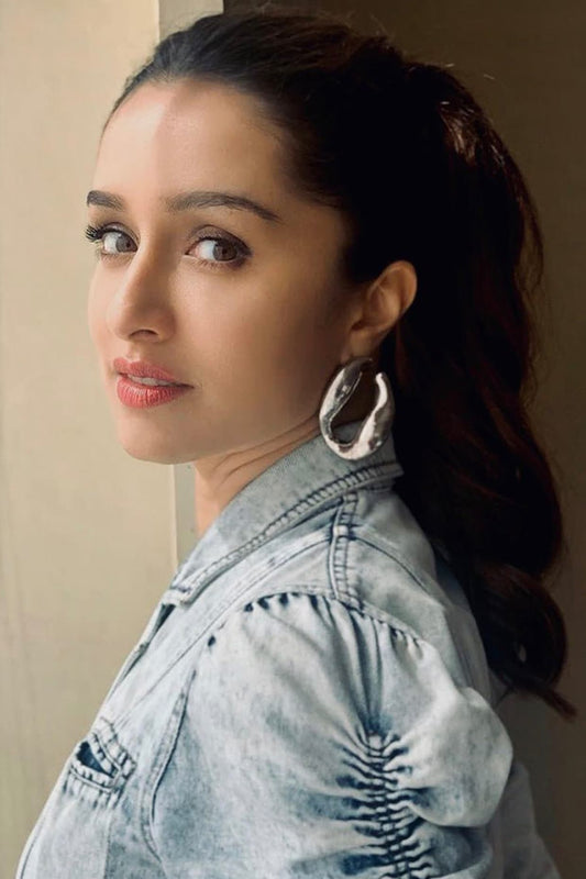 Silver Finish Chunky Chain Hoop Earrings
