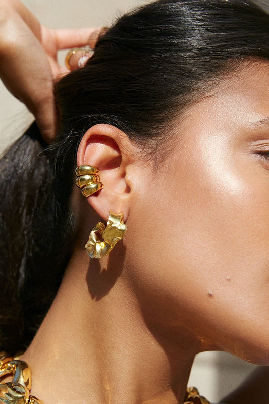 Gold Plated Handcrafted Snug Earcuffs (Set Of 6)