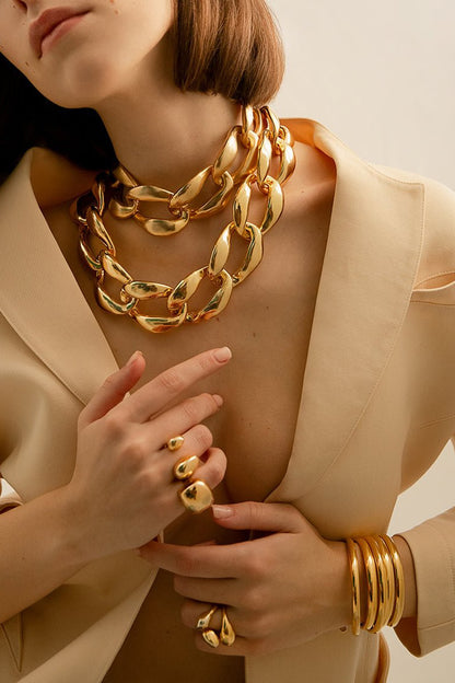 Gold Plated Handcrafted Flexible Pala Bangles (Set Of 3)