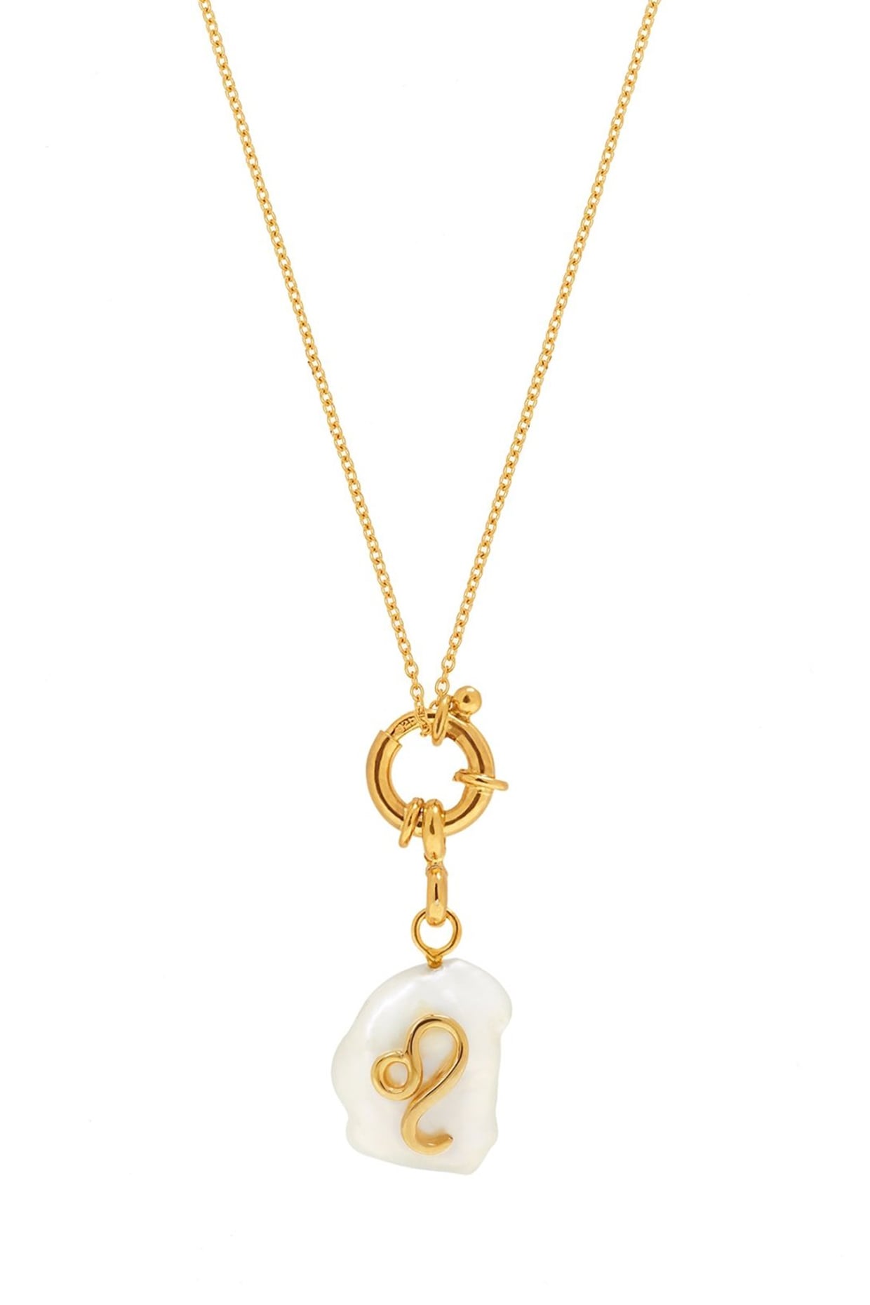 Gold Plated Keshi Pearl Convertible Leo Pendant Necklace