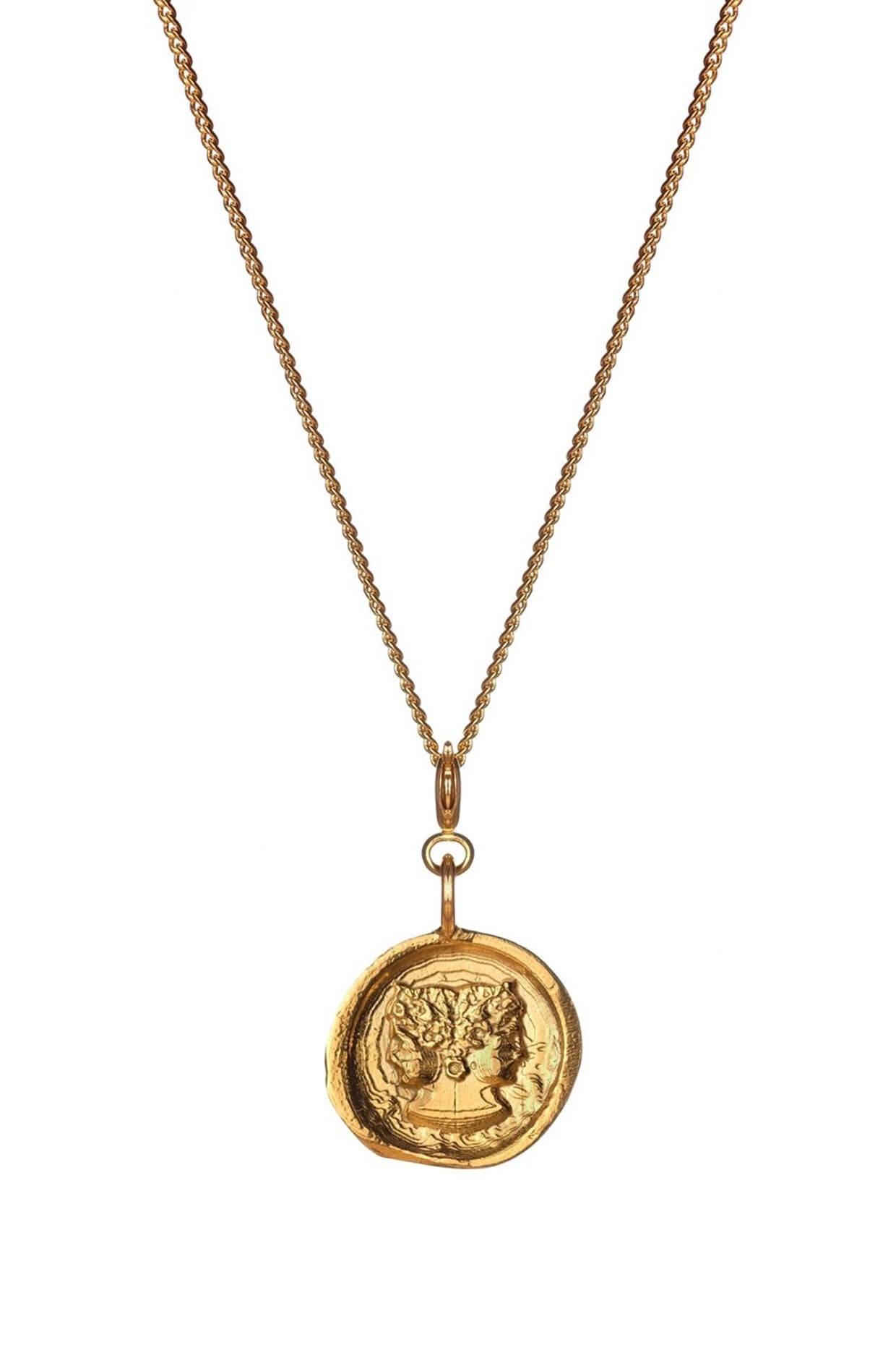 Gold Finish Baby Gemini Charm Pendant Necklace