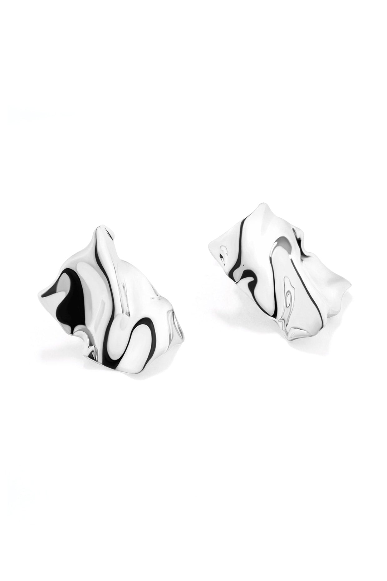 Silver Finish Handcrafted Floral Stud Earrings