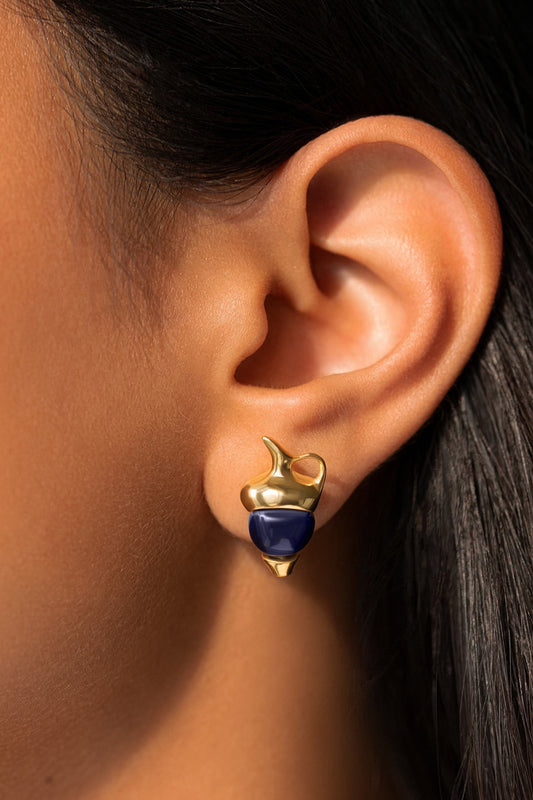 Gold Plated Mini Amphora Stud Earrings
