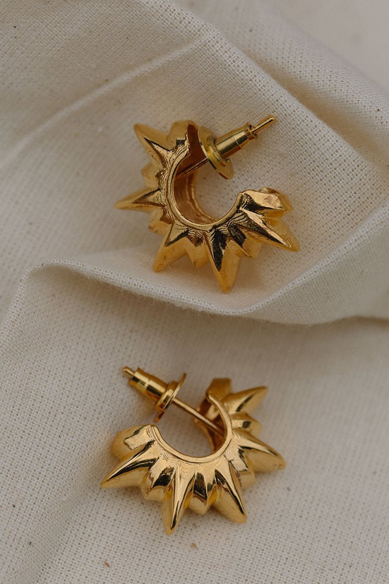 Gold Plated Mini Sun Stud Earrings