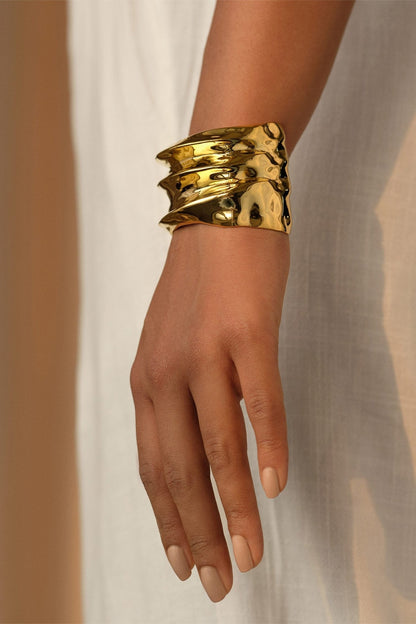 Gold Plated Ripple Cuff