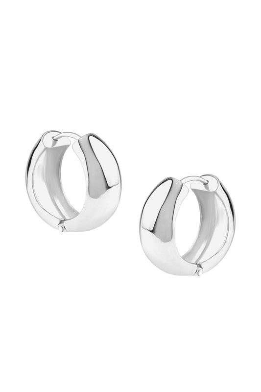 Silver Finish Handcrafted Mini Huggie Hoop Earrings