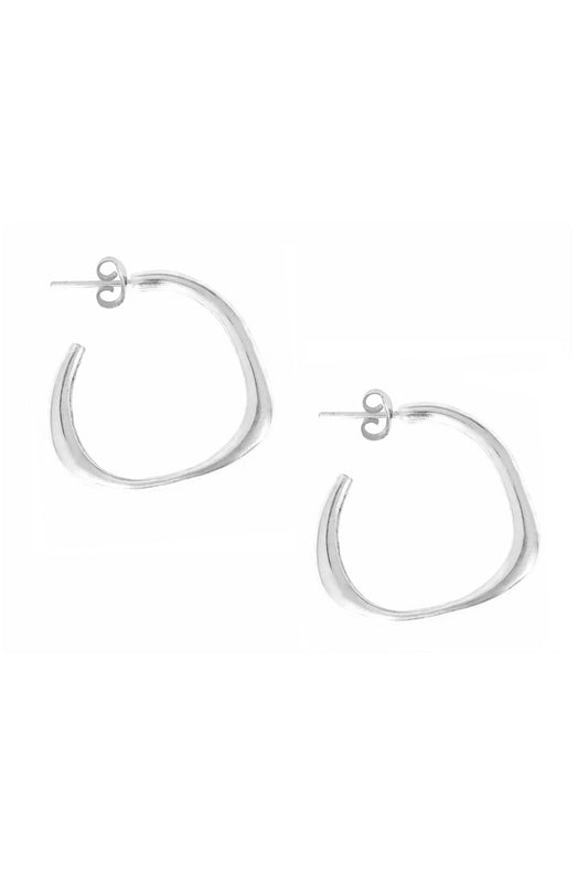 Silver Finish Handcrafted Hoop Earrings