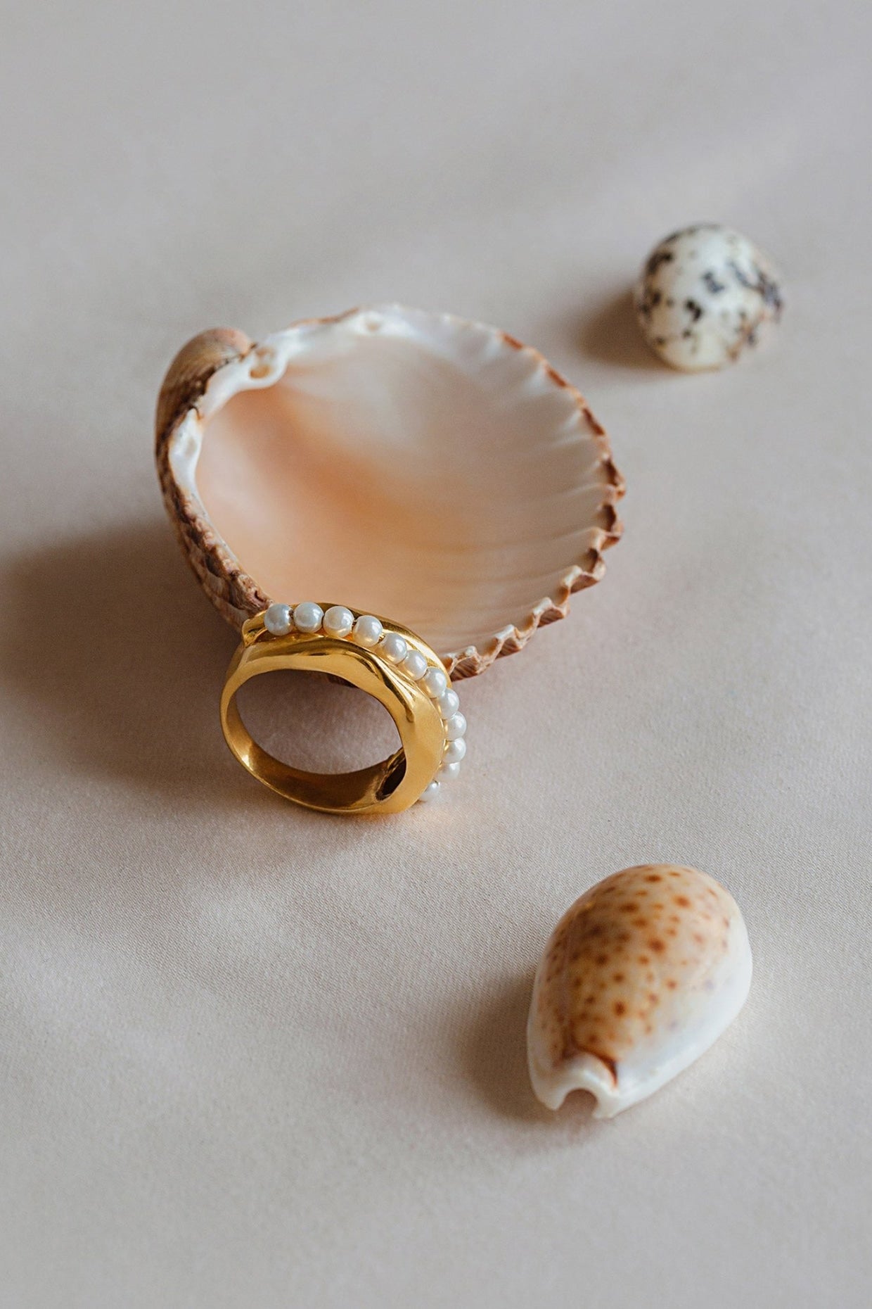 Gold Plated Handcrafted Bora Bora Stack Rings (Set Of 2)