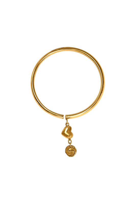 Gold Plated Handcrafted Charmed Pala Bangle
