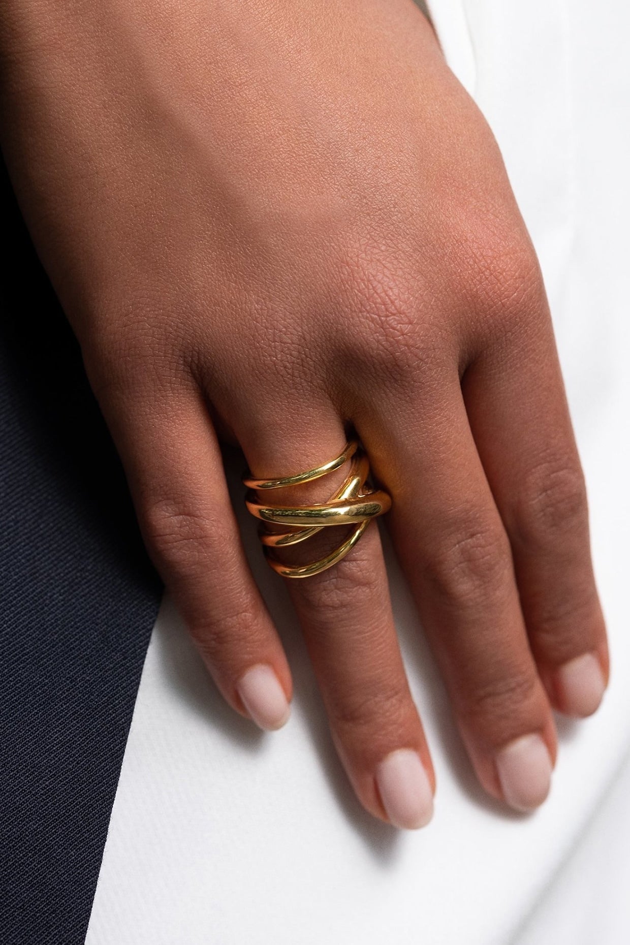 Gold Plated Handcrafted Spiral Ring