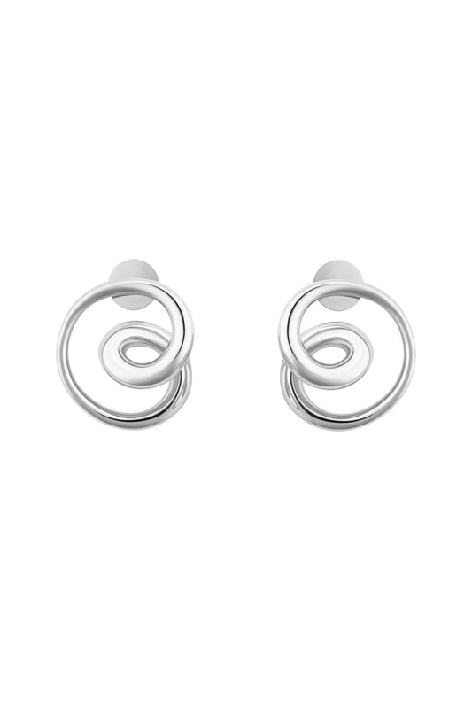 Silver Finish Handcrafted Baby Mismatched Hoop Earrings