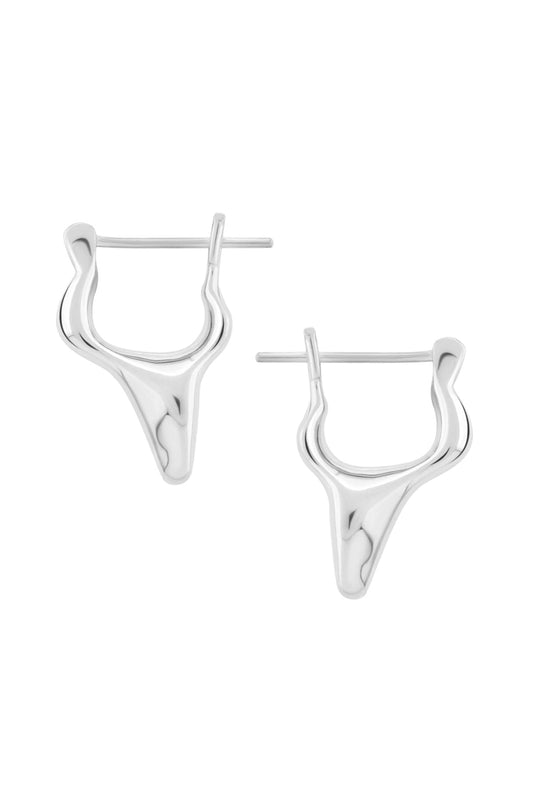 Silver Rhodium Finish Toro Mini Hoop Earrings