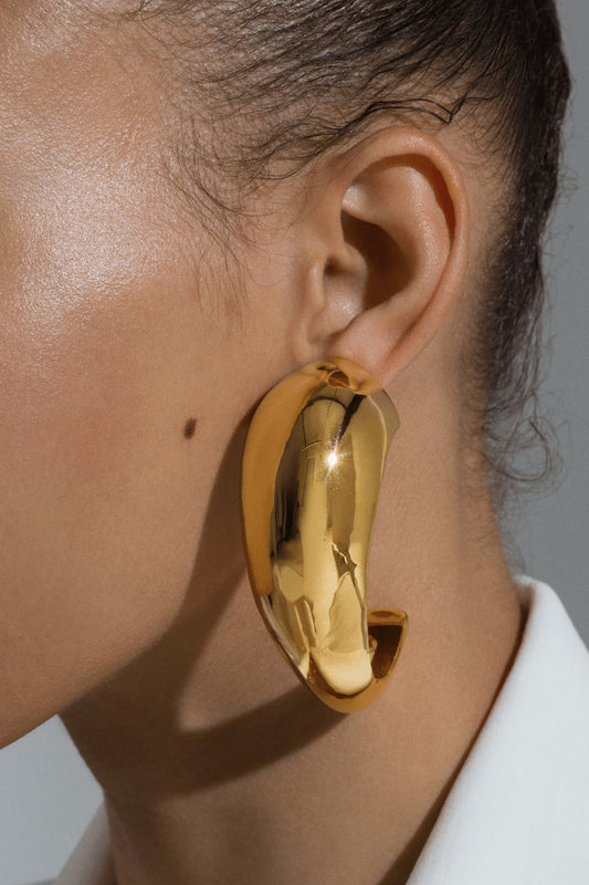 Gold Plated Handcrafted Hoop Earrings