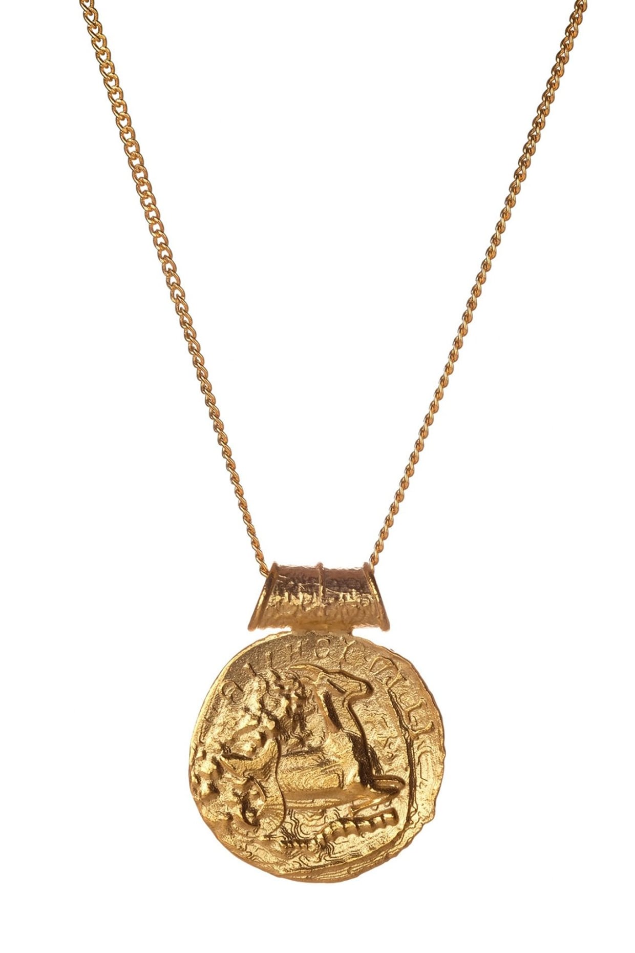 Gold Plated Capricorn Zodiac Minimal Chain Pendant Necklace