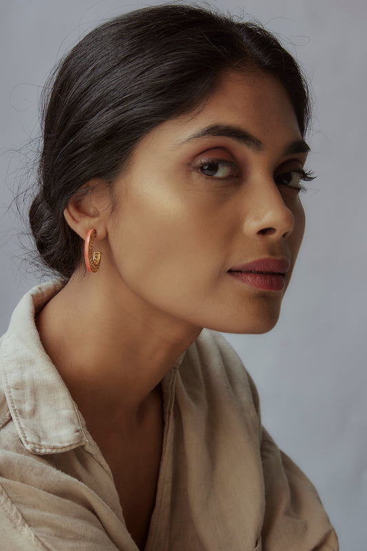 Gold Finish Hoop Earrings