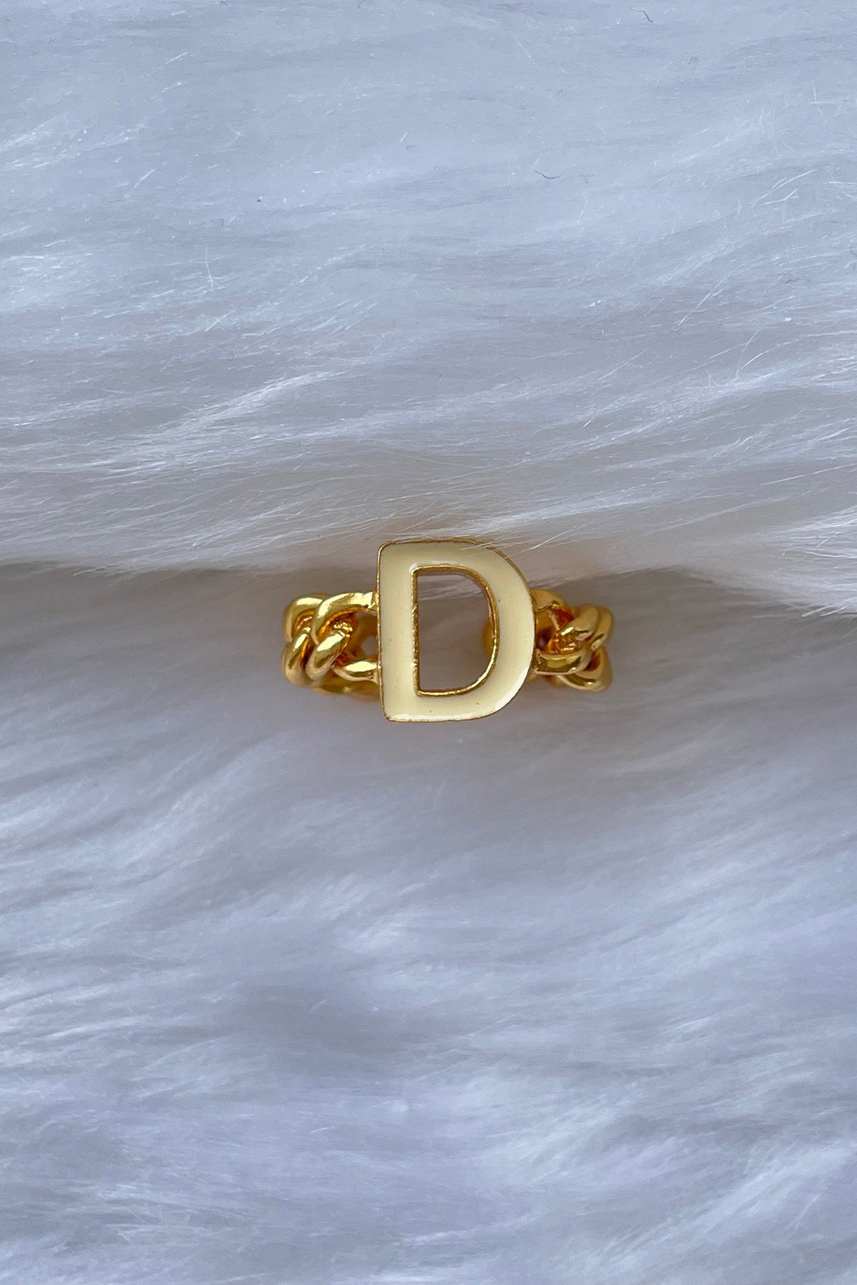 Gold Plated Handcrafted Initial Ring