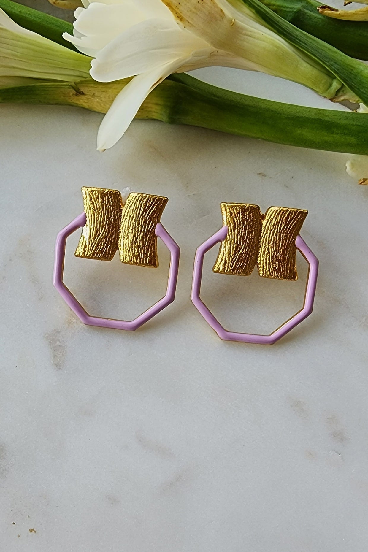 Gold Plated Handcrafted Hoop Earrings