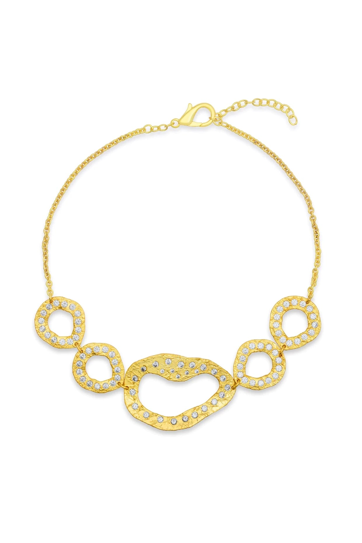 Gold Finish Diamond Glint Choker Necklace