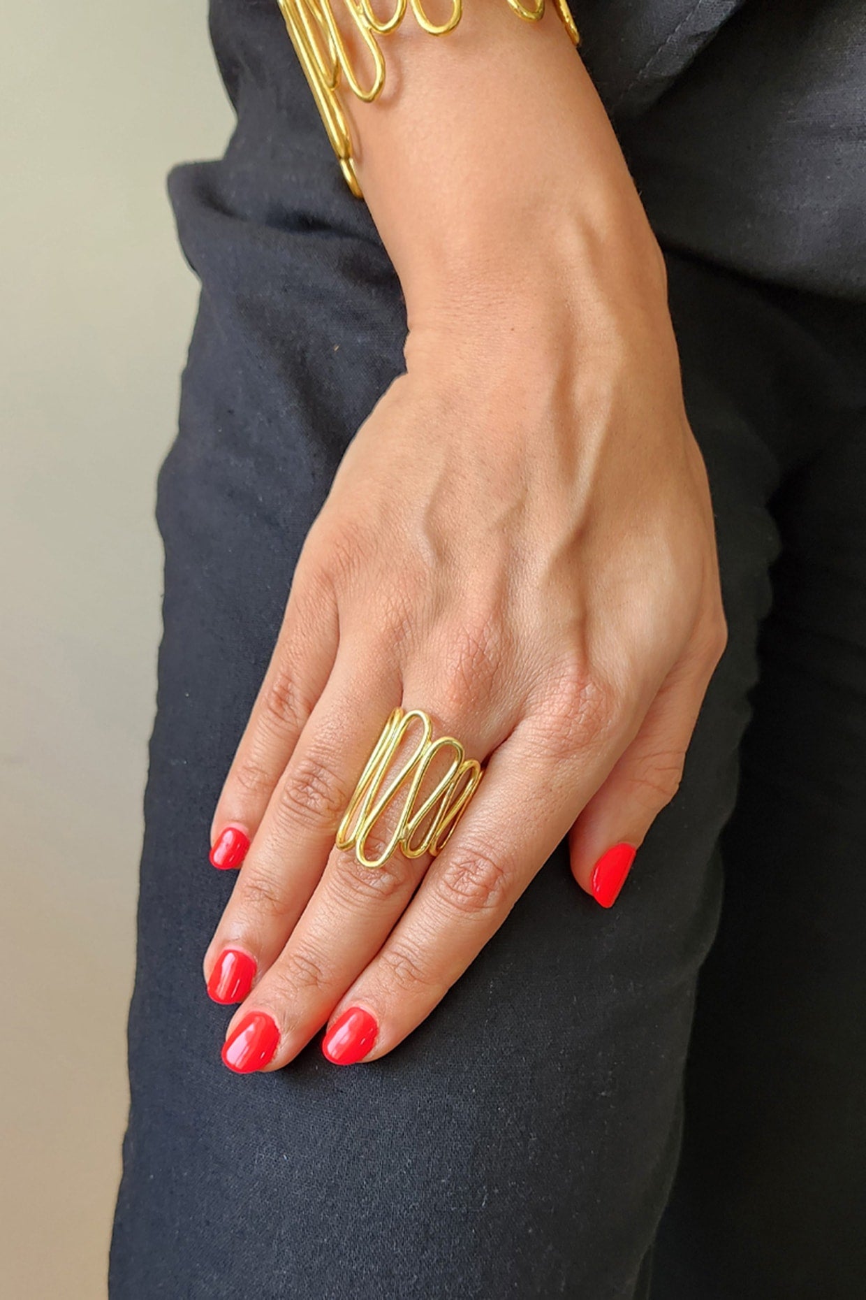 Gold Finish Brass Ring