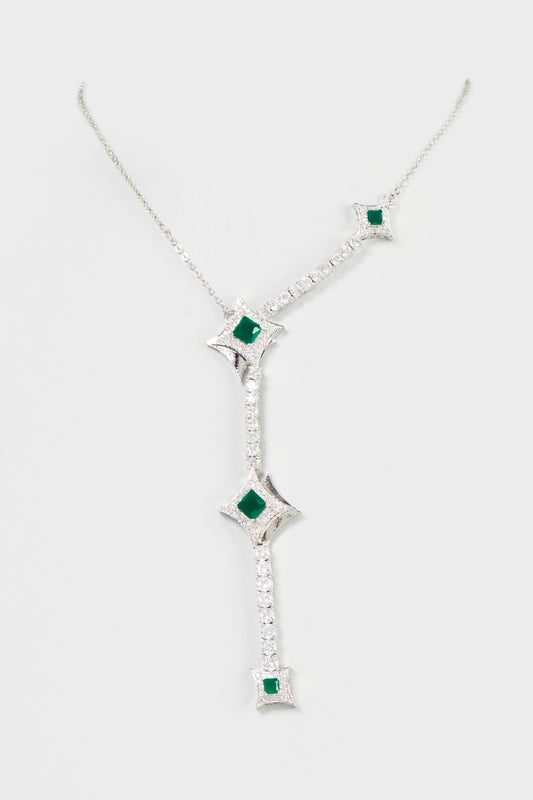 White Finish Cubic Zirconia Necklace