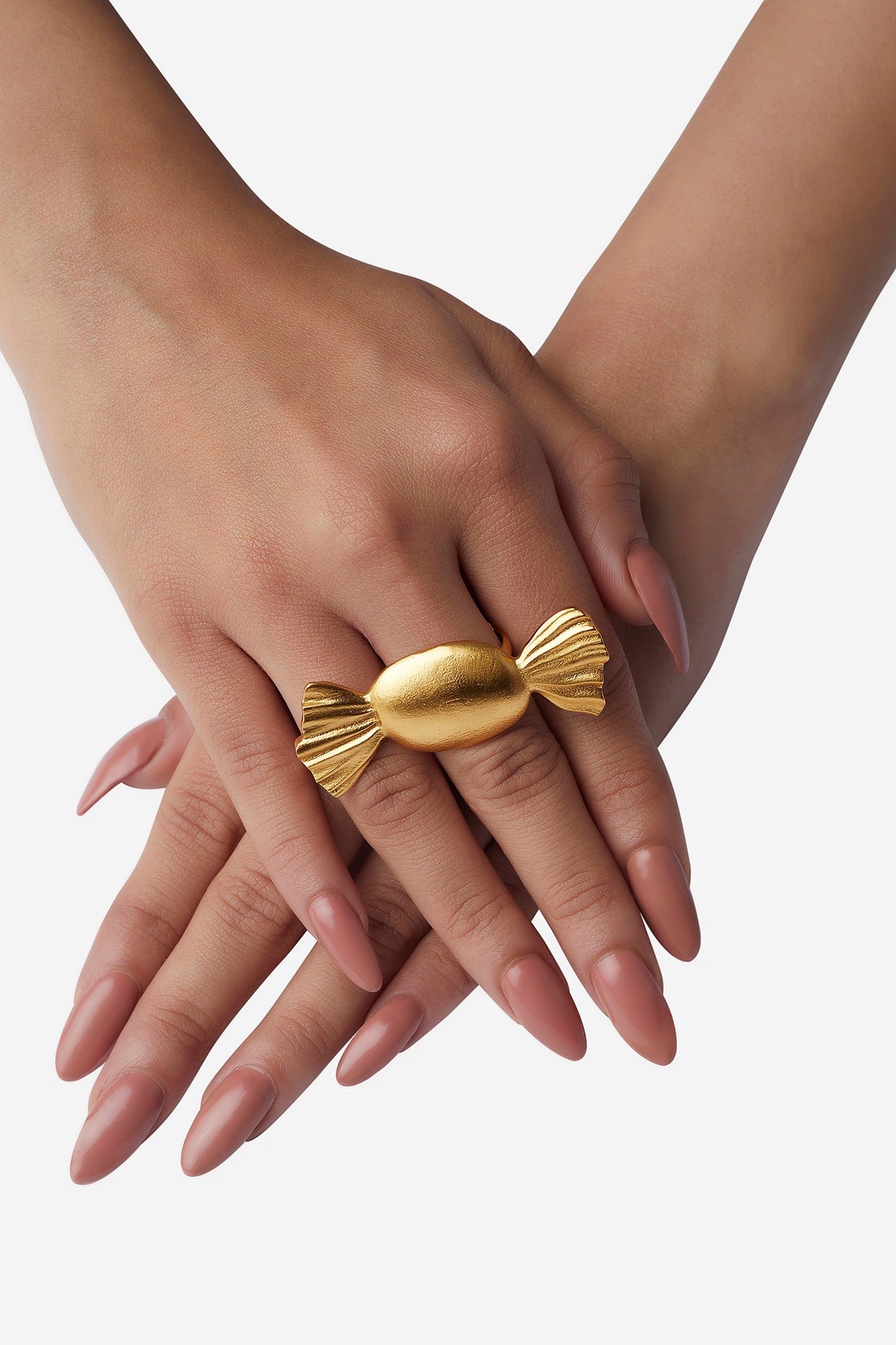 Gold Finish Adjustable Toffee Ring