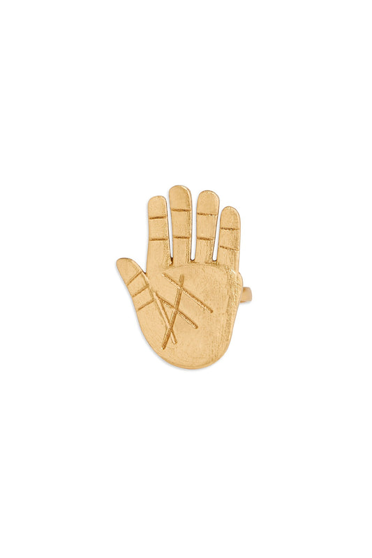 Gold Finish Adjustable Palm Ring