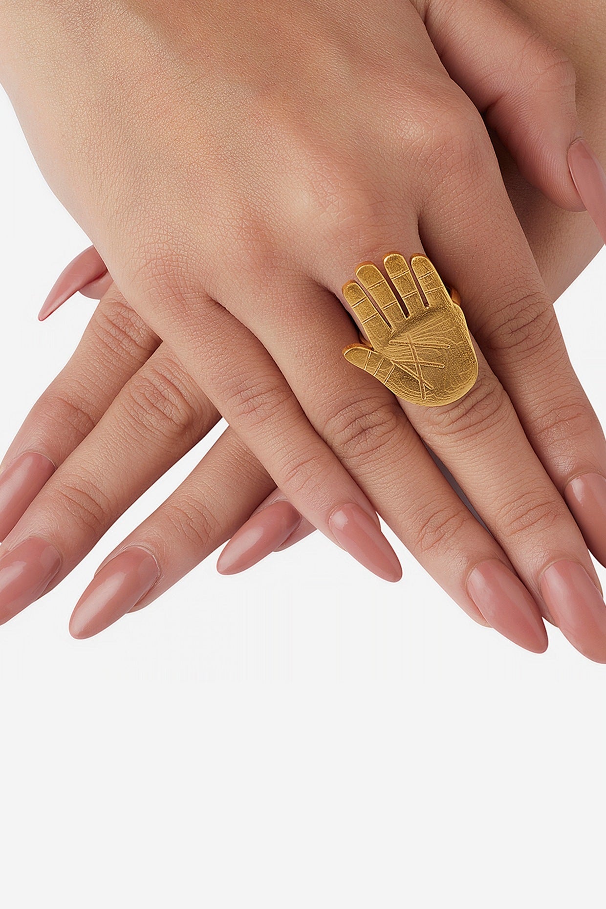 Gold Finish Adjustable Palm Ring