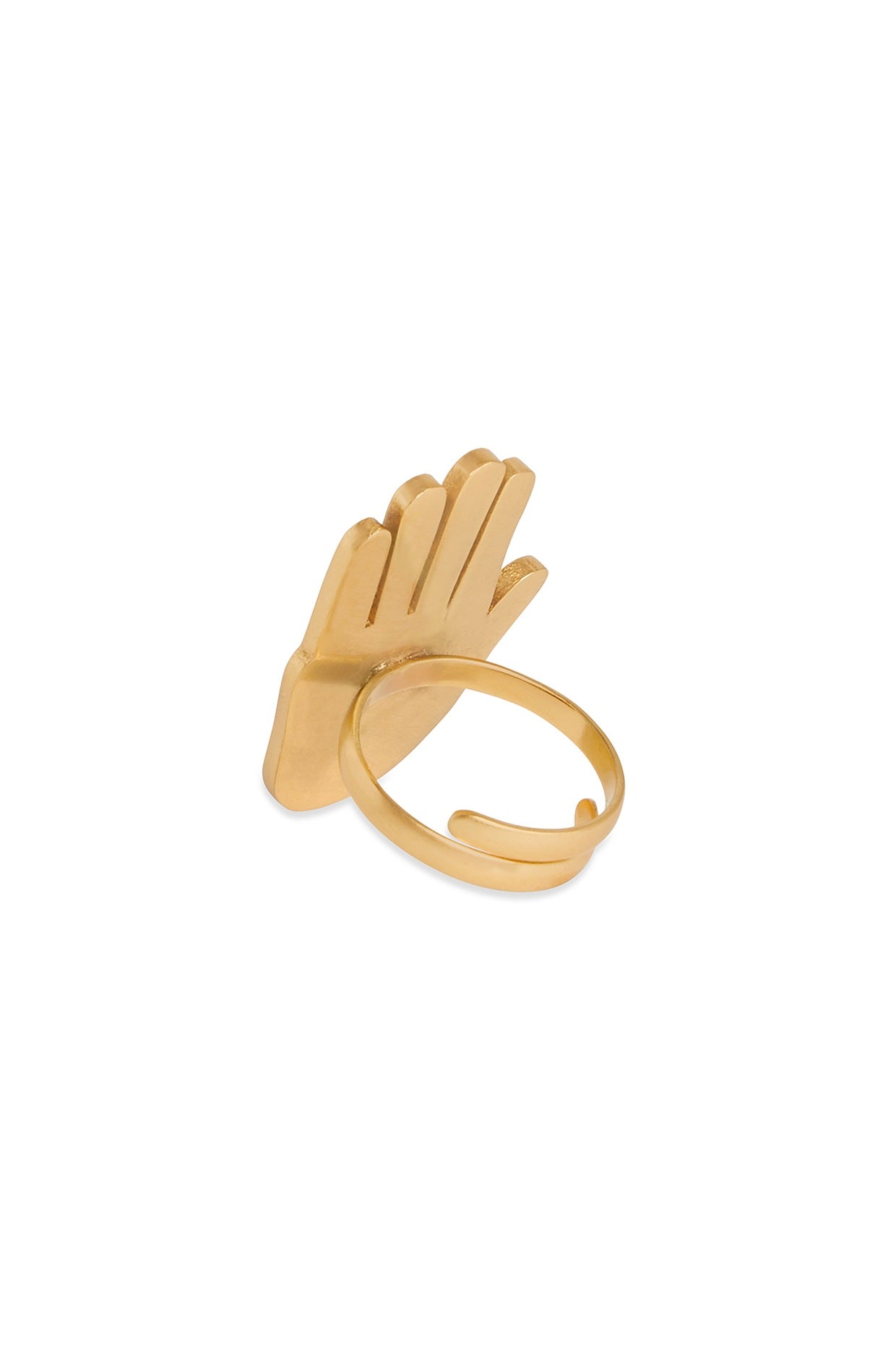 Gold Finish Adjustable Palm Ring