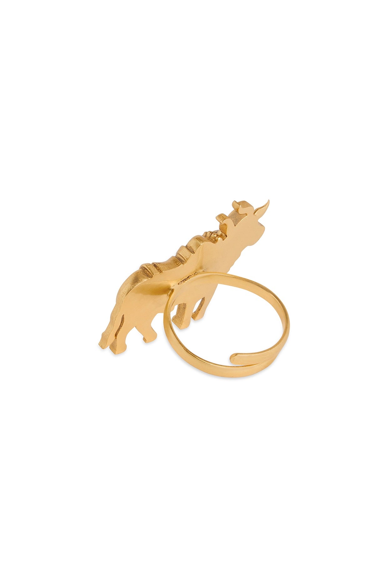 Gold Finish Adjustable Cow Ring