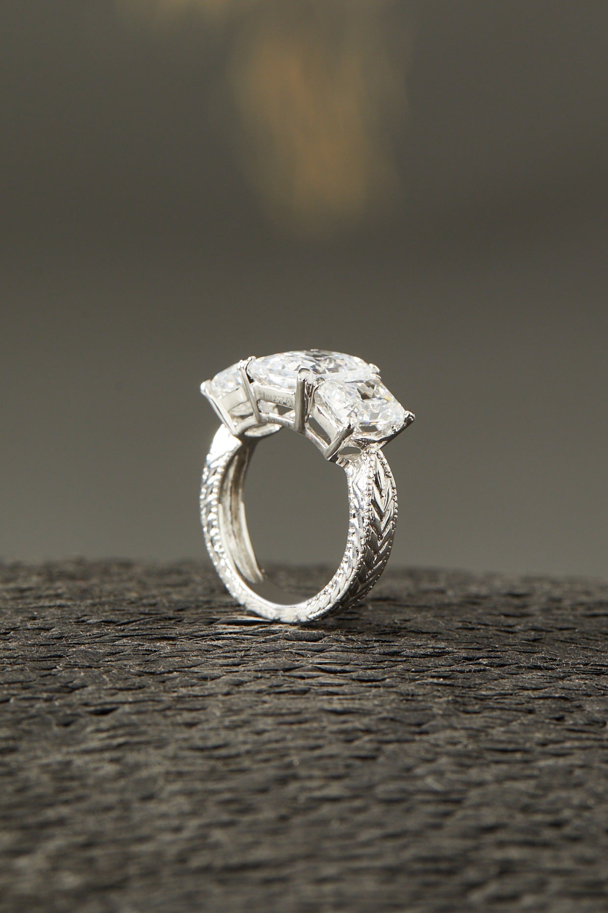 White Finish Solitaire Ring In Sterling Silver