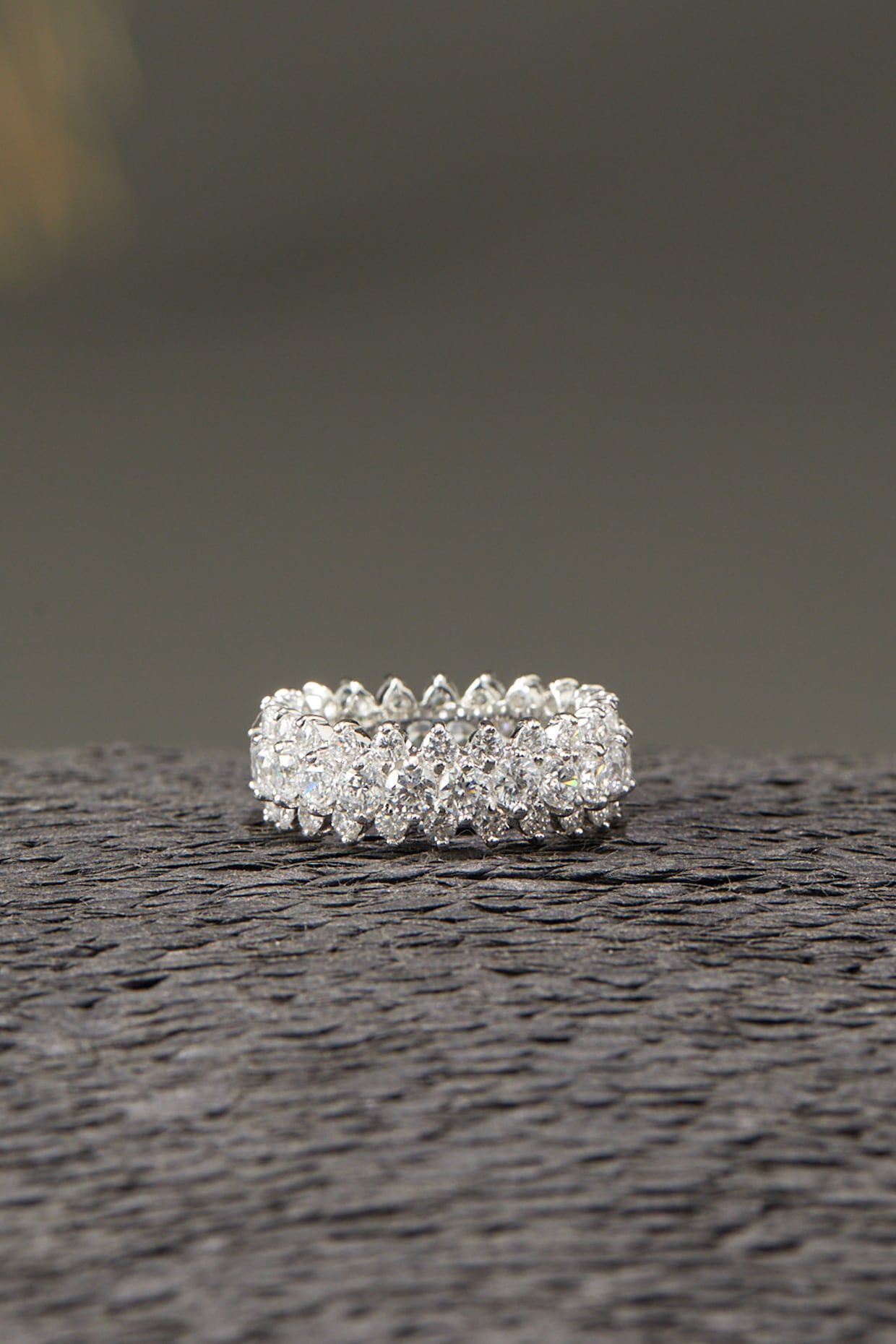 White Finish Eternity Band In Sterling Silver