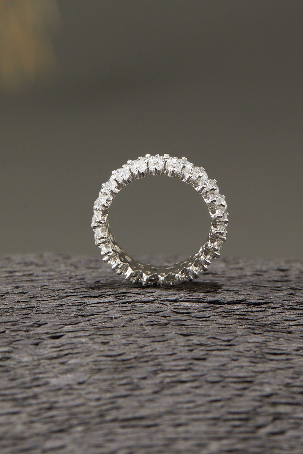 White Finish Eternity Band In Sterling Silver