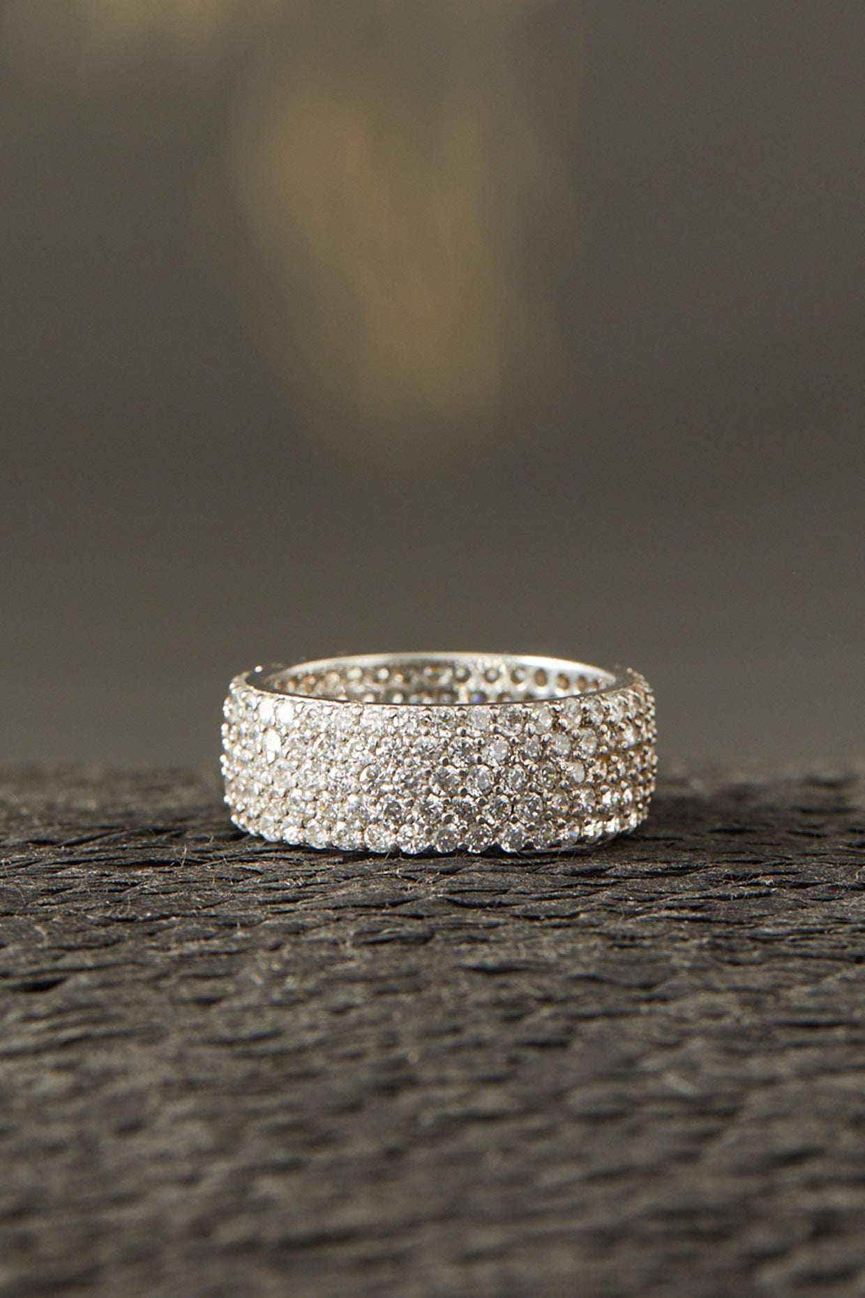 White Finish Eternity Band In Sterling Silver