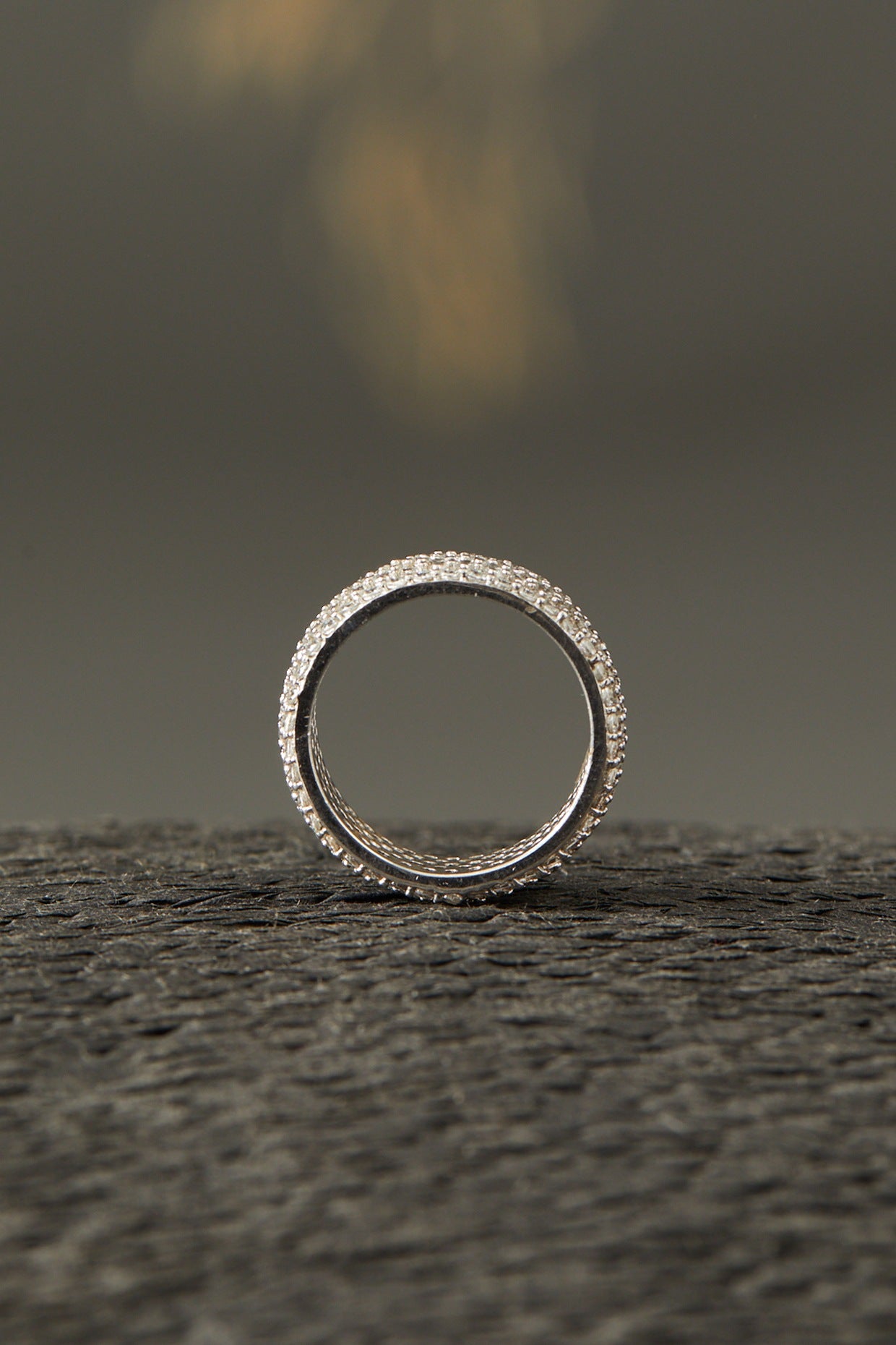 White Finish Eternity Band In Sterling Silver