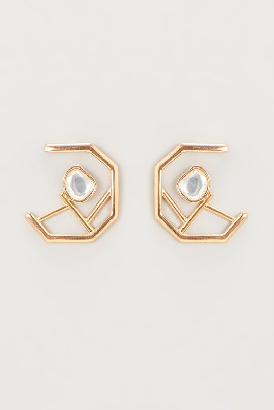 Gold Finish Stud Earrings