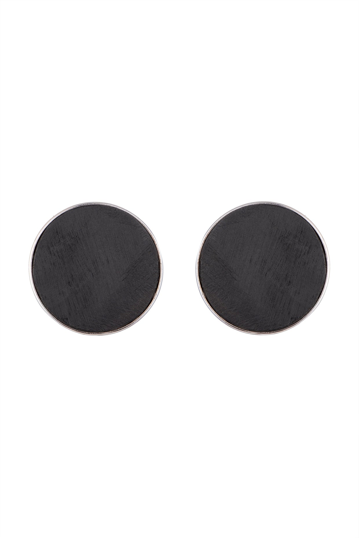 White Finish Handcrafted Wood & Metal Earrings